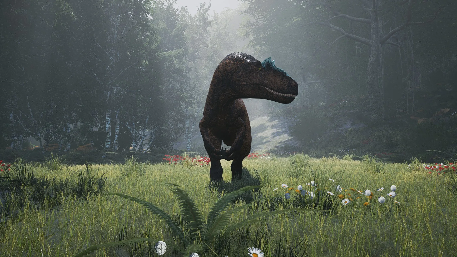 Carnivore combat encounter in The Isle — cheat and movement hack gameplay context