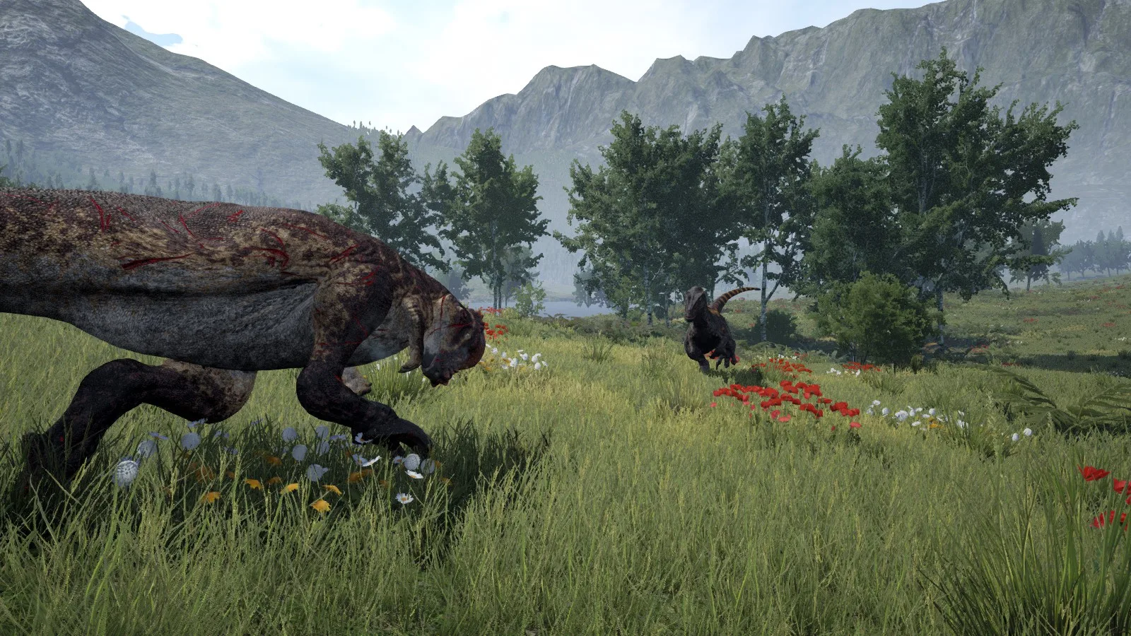 Predator stalking prey in The Isle — ESP snaplines and targeting context